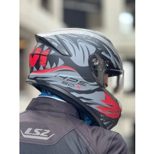 Givi Gıvı 50.x Sharkbıte Mat Siyah-Gri-Kırmızı Kask (Şeffaf Vizör)