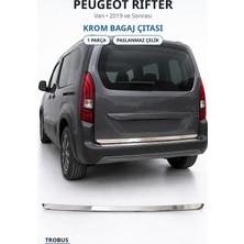 Trobus Peugeot Rifter 2019 ve Sonrası Uyumlu Krom Bagaj Çıtası 1 Parça Paslanmaz Çelik
