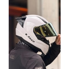 Ls2 Rapıd 2 Beyaz Kask (Sarı Vizör + Spoıler)