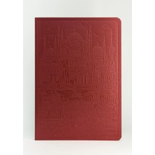 Sablier Craft Istanbul Defter - Metalik Bordo Çizgisiz Defter