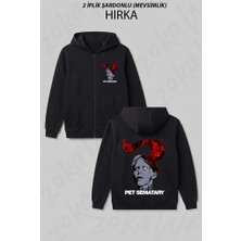 Zoka Wear Pet Sematary Baskili Baskılı Fermuarlı Kapşonlu Hırka