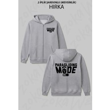 Zoka Wear Yamac Parasutu Baskili U Baskılı Fermuarlı Kapşonlu Hırka