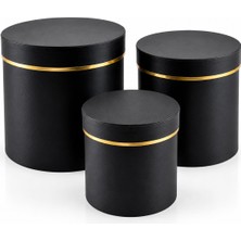 Nzm Store 3pcs Yuvarlak Mat Renkli - Düz Renk Karton Hediye Kutusu 18-16-12CM