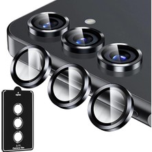Nzm Store Samsung Galaxy A16 Için Kolay Kurulum Aparatlı Kamera Lens Koruyucu 9h Temperli Cam Hd Görüntü Darbelere Karşı A16 Koruyucu Alüminyum Alaşım Çerçeve A16 Kamera Koruması (Siyah)