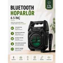 Nzm Store Yeni Nesil 6.5 Inç Bluetooth Hoparlör Mikrofonlu Taşınabilir Ses Sistemi