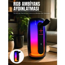 Nzm Store Bluetooth 5.3 Rgb LED Işıklı Taşınabilir Hoparlör USB Tf Kart Aux Destekli
