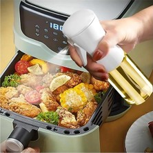 Nzm Store Sprey Yağdanlık Cam Şişe Yağ Püskürtücü 200 ml - Airfryer, Kızartma, Izgara ve Salata Için Büyük Boy Yağlık (Beyaz)
