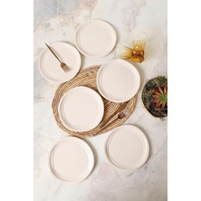 Nzm Store Krem Bloom Pasta Tabağı 24 cm 6 Adet 030