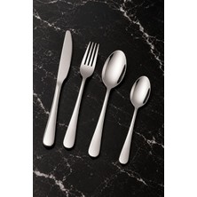 Nzm Store 410 Çelik 24 Parça 6 Kişilik Gri Yemek Kaşık Çatal Bıçak Seti CIN733BY
