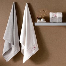 Nzm Store Vega Pure Cotton Düz Pamuk Hamam Seti, Krem, 4'lü Set