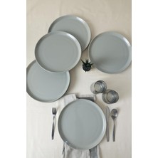 Nzm Store Gri Hitit Servis Tabağı 28 cm 6 Adet 616