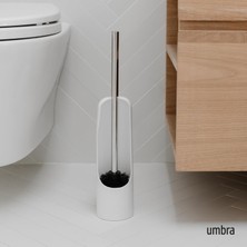 Nzm Store Touch Tuvalet Fırçası Açık Arkalı Gizli Tutuculu – Dayanıklı, Ince, Plastik ve Metal Klozet Temizleyici, Kauçuk Kaplamalı – Yumuşak ve Yoğun Fırça Kılları – Tüm Inatçı Lekeleri Çıkarır, Beyaz