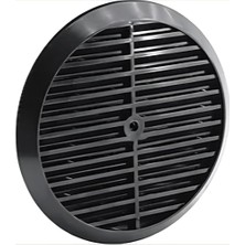 Nzm Store Cam Menfezi - Şeffaf Doğalgaz ve Kombi Havalandırma Menfezi, Sabit Kanatlı Yuvarlak Cam Tipi Havalandırma Kapağı -180MM (Vida ve Somun Dahil) (Siyah)