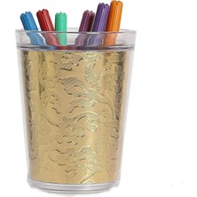 Nzm Store Kalemlik Altın Yaprak Desenli Ofis Gereci