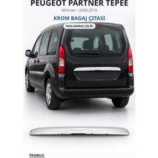 Trobus Peugeot Partner Tepee 2008-2018 Uyumlu Krom Bagaj Çıtası Paslanmaz Çelik
