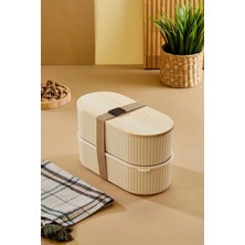 Nzm Store Bambu Kapaklı Saklama Kabı 1,2l X2