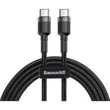 Nzm Store Cafule, Şarj & Data Aktarımı Kablosu, Gri - Siyah, 2 M, 3 A, 60 W, USB Type C & USB Type C, Pd2.0, Flash/hızlı Şarj