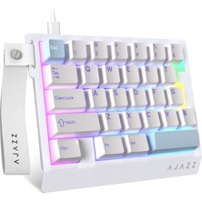 Nzm Store Ajazz AK029 Ergonomik 29 Tuşlu Oyun Klavyesi - Rgb Işıklandırma, 8000Hz Polling Hızı, 0.01MM Hızlı Tetikleme, Manyetik Switch Sistemi, Premium Ses Tasarımı (AK029 - Mavi Beyaz)