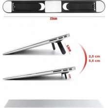 Nzm Store 2 Kademeli Katlanabilir Laptop Standı, Yapışkanlı, Siyah, 22CM Uzunluk, Ayarlanabilir Yükseklik