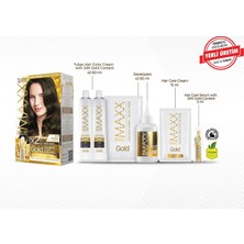 Nzm Store Gold Serisi 24K Altın Parçacıklı Serum ile 1 Kutu 2 x 50 ml ve Geliştiriciler Saç Boyası (Yoğun Küllü Koyu Kumral 6.11)
