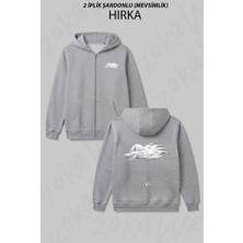 Zoka Wear Yamac Parasutu - Paragliding Baskili Baskılı Fermuarlı Kapşonlu Hırka