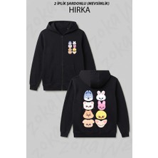 Zoka Wear Stray Kids Skzoo V4 Baskılı Fermuarlı Kapşonlu Hırka