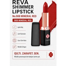 Nzm Store Shimmer Lipstick Mineral Red - Işıltı Ruj - 4 gr - No: 908 - Vegan & Temiz Içerik