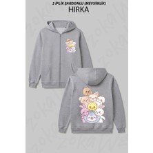 Zoka Wear Stray Kids Skzoo V8 Baskılı Fermuarlı Kapşonlu Hırka