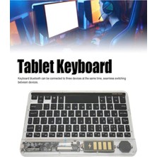 Nzm Store ZR612 Taşınabilir Ultra Ince iPad Tablet Laptop Uyumlu Rgb Işıklı Şeffaf Bluetooth Klavye
