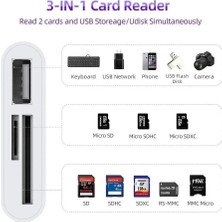Nzm Store USB Type C To Sd Microsd Tf Kart Okuyucu USB 3in1 Çevirici Dönüştürücü Adaptör