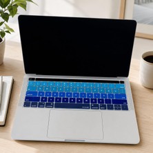 Nzm Store Türkçe Q Keyboard Cover MacBook Pro Touch Bar 13 Inç 15 Inç Uyumlu A1706 A1989 A2159 A1707 A1990 | Us Ansı Amerikan Düz Enter Silikon Klavye Koruyucu Lacivert Mavi