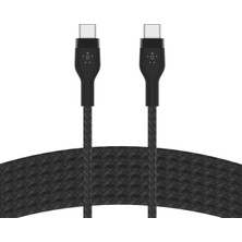 Nzm Store Boostcharge Pro Flex Örgülü USB C Tipi - C Kablosu (3M/10FT), Usb-If Sertifikalı Güç Dağıtımı Pd Hızlı Şarj Kablosu - Siyah