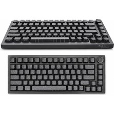 Nzm Store Yüksek Performanslı 75% Mekanik Klavye, Rgb Işıklandırma, Bluetooth & Kablolu Bağlantı, Düşük Profil Tuşlar, Ergonomik Tasarım, Windows ve Mac Uyumluluğu | K81 (Black Contour Lines)