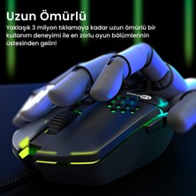Nzm Store MS105 Kablolu 3200DPI 6 Tuşlu Rgb LED Aydınlatmalı 103GR Ağırlık Optik Sensör Oyuncu Mouse Siyah
