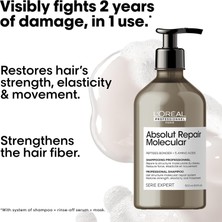 Nzm Store L'oréal Professionnel Moleküler Tamir Şampuanı | Son Derece Kuru Hasarlı Saçlar Için | Peptidler Bonder | Amino Asitler | Saç Onarımı ve Giderme Dayanımı | Bağları Güçlendirme | Sülfatsız