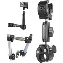 Nzm Store Duall Top Kelepçe Montaj Çubuk Direği Bisiklet Bisiklet Motosiklet Gidon Tüp Tutucu Aksesuarları Gopro Hero 13 12 11 10 9 8, Djı Osmo Action 5 Pro 4 3 INSTA360 X3 X4 Go3 Ace Pro ile Uyumlu