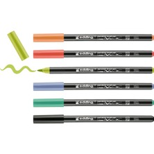 Nzm Store 4200 Porselen Fırça Kalemi - Çok Renkli - 6 Kalem - Fırça Ucu 1-4 mm - Yazmak Için Keçeli Kalem Seramik Porselen Dekorasyonu - Bulaşık Makinesinde Solmayan Mürekkep, Hızlı Kurur