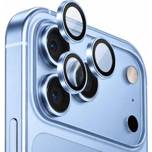 Nzm Store iPhone 18 Pro ile Uyumlu Cl-07 Safir Kamera Lens Koruyucu Mavi