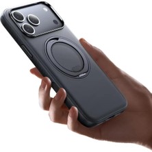 Nzm Store PC-1873 iPhone 17 Air Yakalama Düğmeli Manyetik 360° Halka Standlı Kılıf