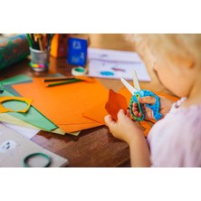 Nzm Store Çocuk Hayvan Makası Balık Motifli Sağ ve Sol Elini Kullananlar Için, Mavi, Uzunluk 13 cm