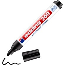 Nzm Store 260 Beyaz Yazı Tahtası Kalemi, Siyah, 1 Kalem, Yuvarlak Uç 1.5.3 mm