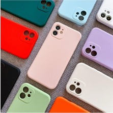 Nzm Store iPhone 11 Uyumlu Köşeli Lansman Kılıf, Kadife Iç Yüzeyli Darbe Emici Silikon Koruma (Iphone 12 Görünümlü Köşeli Görünüm) - Gece Mavisi