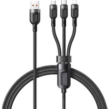 Nzm Store CA-0930 65W 3in1 Hızlı Şarj Data Kablosu 6A 1.2m-Siyah