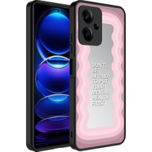 Nzm Store Xioami ile Uyumlu Redmi Note 12 5g Kılıf Aynalı Desenli Kamera Korumalı Parlak Mirror Kapak Ayna