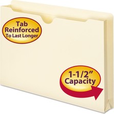 Nzm Store Dosya Ceketi, Güçlendirilmiş Düz Kesim Tab, 1-1/2" Genişletme, Yasal Boyut, Manila, Kutu Başına 50 (76540)