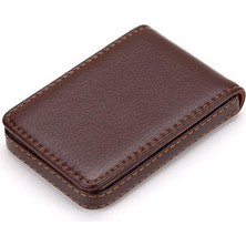 Nzm Store Kartvizitlik Kılıfı, Pu Deri Manyetik Kapaklı Profesyonel Kartvizit Kılıfı, Cep Boyutunda Kart Taşıyıcı, Isim Kartı, Kredi Kartı ve Kimlik Kartları Için Manyetik Emişli Kartvizitlik (Brown)
