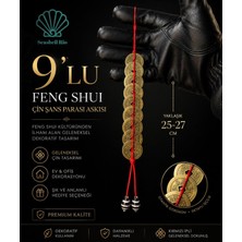 Nzm Store 9’lu Feng Shui Çin Şans Parası Askısı | Geleneksel Dekoratif Süs | Yaklaşık 25-27 cm | 1 Adet