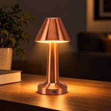 Nzm Store Masaüstü Dokunmatik Lamba Şarjlı 24 Saat Kullanım Süresi Orjinal Ürün Kitap Okuma Işığı Salon Oturma Odası Yatak Odası Aydınlatma 23CM x 9cm Mnt1 (Bakır)