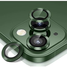 Nzm Store Apple iPhone 13 ile Uyumlu Mercek Lens Kamera Koruyucu Yeşil