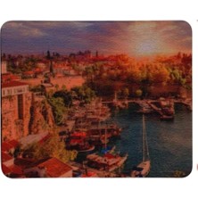 Nzm Store Baskılı Şehir Manzaraları Desenli Renkli Tip Kaymaz Taban Optik Bilgisayar Notebook Mouse Pad Maus Pad (Antalya Yat Limanı)